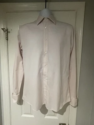 Gucci Men's Pink Button Down French Cuff Shirt Small Made in Italy No Reserve - Image 1 of 4