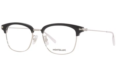 Mont Blanc MB0141OK 001 Anteojos Para Hombre Plateados/Negro Borde Completo Forma Cuadrada 53mm Foto 1 de 4