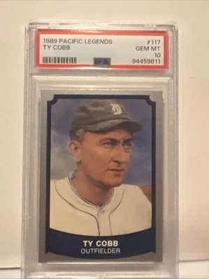 1989 Pacific Legends Baseball Ty Cobb PSA 10 #117 Card LOW POP 10 HIGHEST GRADED - Image 1 of 4
