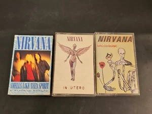 NIRVANA Incesticide, In Utero, Smells Like Teen Spirit 3 Cassette Lot - Picture 1 of 18