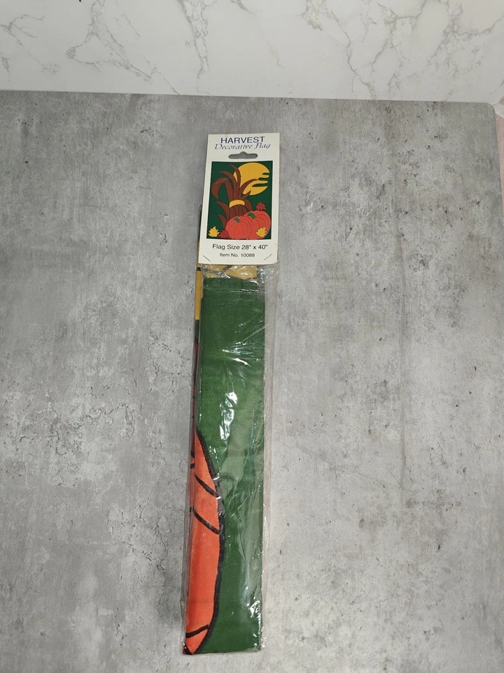 Vintage 1998 Fall Harvest Moon Pumpkin Lawn Garden flag 28x40" Sealed Autumn - Image 1 of 4