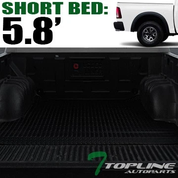 Topline For 2002-2018 Dodge Ram 5.7' Short Cab Rubber Truck Bed Mat Liners - Blk — 第 1/3 张图片