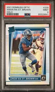 2021 Panini Donruss Optic Amon-Ra St. Brown Holo Rated Rookie RC #228 PSA 9 - Bild 1 von 2