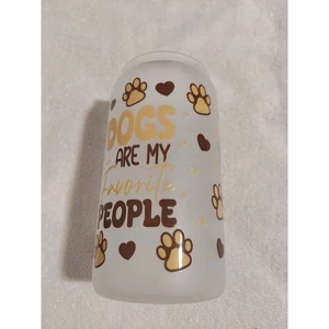 Dog Lover Frosted Glass Tumbler with Bamboo Lid and Straw - Picture 1 of 6