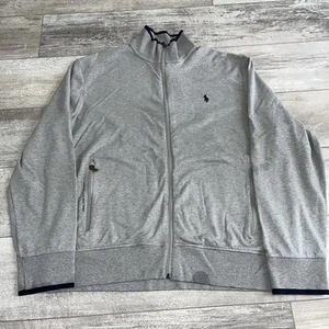 Chaqueta Polo Ralph Lauren Performance XL Gris Cremallera Bordada Algodón *Manchas - Imagen 1 de 12