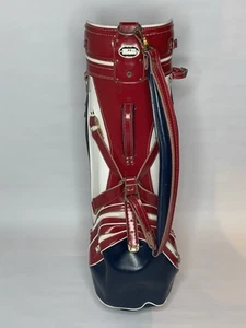 Vintage Ron Miller Red White Blue Pro Model Golf Bag W Bag Cover - Picture 1 of 13