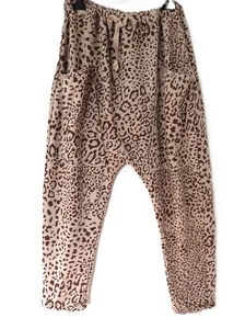 ISSIMA Moda Harems Hose Baggy 44-46-48 tiefer Schritt BW Taschen beige-braun - Bild 1 von 3