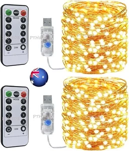 2-20M USB Battery Powered Copper Wire String Fairy Lights Xmas Wedding Party - Picture 1 of 18