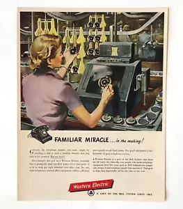 Campanello Pubblicità Western Electric 1950 Quadrante Telefono Test Stampa Vintage AD - Foto 1 di 2