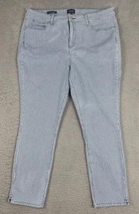 NYDJ Women's Size 16 Alina Legging Ankle Blue White Striped - Picture 1 of 9
