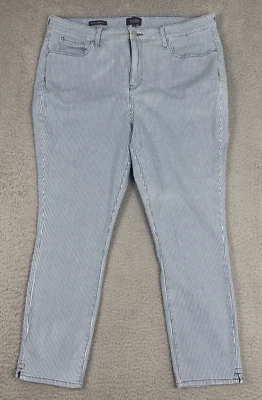 NYDJ Women's Size 16 Alina Legging Ankle Blue White Striped - Image 1 of 4