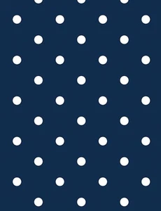 Marineblau und weiß Polkadots PVC Wisch saubere Vinyl Tischdecke - Bild 1 von 2