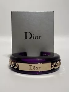 Vtg Christian Dior by John Galliano Purple Lucite Logo Bangle Cuff Bracelet - Picture 1 of 12