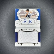 2022 National Treasures Spencer Strider RC Auto Jersey Number /99 Booklet Patch