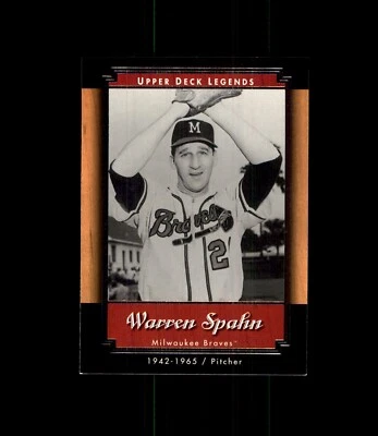 2001 Upper Deck Legends #48 Warren Spahn MILWAUKEE BRAVES - Image 1 of 2