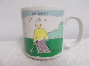 Taza de té de café de cerámica divertida de accidente de golf Russ Berrie de colección - Imagen 1 de 6