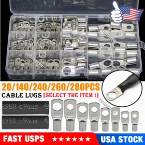 140/280X Battery Cable Lug Copper Ring Crimp Terminal Electrical Wire Connectors - Picture 1 of 25