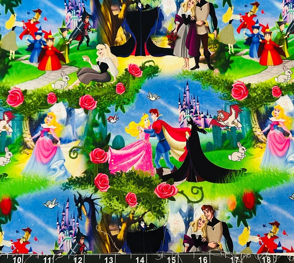 Tina SCRAP 9"x14" Custom Sleeping Beauty Villain Tumbler Disney Cotton Fabric - Image 1 of 1
