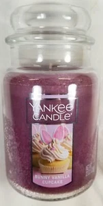 Yankee Candle BUNNY VANILLA CUPCAKE Large Jar 22 Oz Purple Easter New Vanilla - Picture 1 of 4