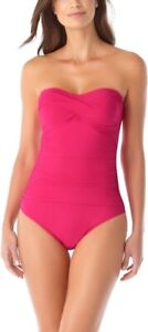 NWT Anne Cole Berry Twist Front Ruched One Piece Swimsuit Size 10 Itm# 18MO00501