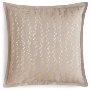 Kelly Wearstler FUSE SHADOW BLUFF EURO SHAM TAUPE GOLD EMBROIDERY NEW - Picture 1 of 7