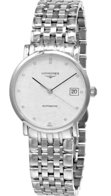 Longines Elegant Collection 13 Diamond 34.5MM Silver Unisex Watch L4.809.4.77.6 - Image 1 of 4