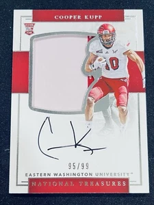 COOPER KUPP NATIONAL TREASURES 2017 RC AUTO PATCH (PLAYER WORN) /99 LA RAMS - Picture 1 of 3