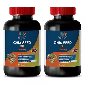 Skin Barrier - CHIA SEED OIL - Anti-Inflammatory 2 Bottles 120 Capsules - Picture 1 of 8