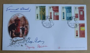 SÄULE ZUM POST 2002 BUCKINGHAM FDC SIGNIERT TONY BENN CHRIS CHATAWAY EDWARD KURZ - Bild 1 von 4