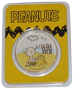 2021 Niue Peanuts Charlie Brown Beach Sand Castle 1 oz .999 Silver Coin in TEP - Picture 1 of 2