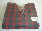 Hermell Coccyx Cushion Red/Navy Plaid Poly Cotton Cover Masonite Insert 16x18x2"