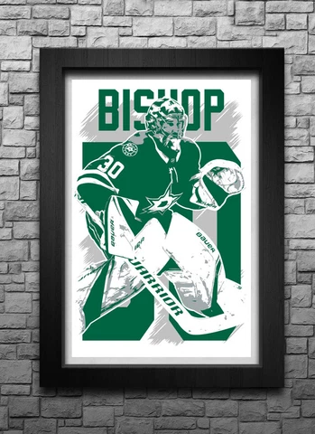 BEN BISHOP art print/poster DALLAS STARS FREE S&H! JERSEY Cover