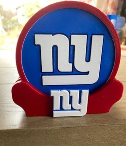 6 New York Giants Round Coasters, Coaster holder with attached Emblem - Picture 1 of 3