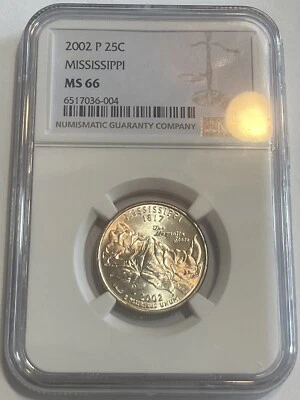 2002-P Mississippi State Quarter PCGS MS66  - Image 1 of 2