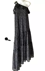 American Eagle Maxi Dress Size L Womens Ditsy Floral Sheer Tiered Cottage Fairy - Picture 1 of 14