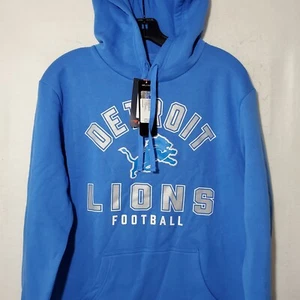 Detroit Lions Sweatshirt Hoodie Men's Large Blue Long Sleeve Fanatics NWT - Picture 1 of 9