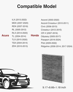Cabin Air Filter Activated Carbon, Replacement for CP134, CF10134, Honda Acura - Bild 1 von 1