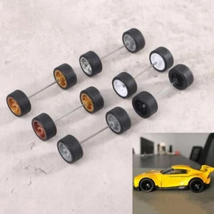 4 Spoke Custom Alloy 1:64 Wheels And Tyres Real Riders Wheels Hot Rubber X4 A1Q2 - Picture 1 of 15