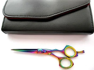 TITANIUM COATED 6" HAIR DRESSING SCISSORS IN JAPANESE STEEL in a BLACK CASE - Picture 1 of 1