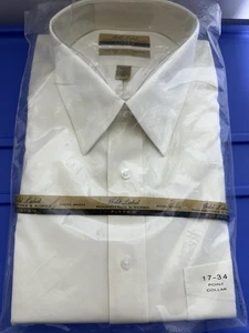 NWT Gold Label Roundtree & Yorke Button Up Dress Shirt Size 17-34 Cream Colored - Picture 1 of 7