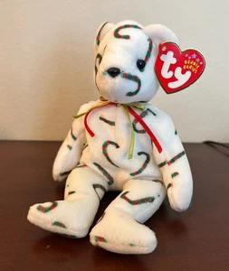NWT Ty Beanie Baby Holiday Christmas Candy Cane Teddy Bear Cand-e - Picture 1 of 1