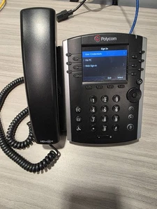 Polycom VVX 411 12-Line PoE desktop VoIP SIP Phone (2201-48450-001) w/stand  - Picture 1 of 9