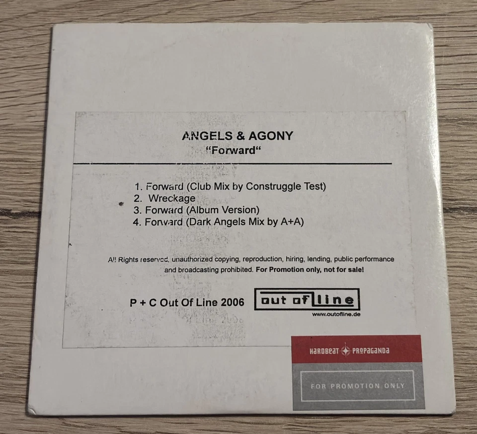 Angels & Agony CDr Forward (2006) DJ-Promo Single - EBM - Electro - FuturePop - Bild 1 von 1