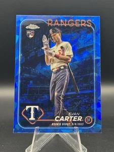 Evan Carter 2024 Topps Chrome Update Sapphire Rookie Debut RC Rangers - Picture 1 of 2
