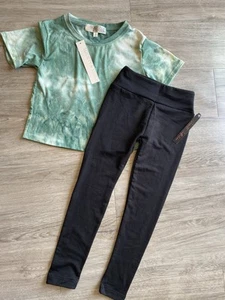 Girls New Stitch Fix Set Green Tie Dye T Shirt, Black Leggings, XS XXS 5, Lot - Picture 1 of 6