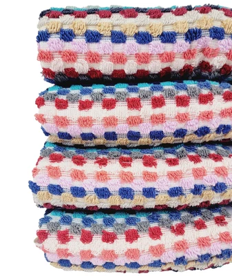 Toalhas de algodão luxuosas Pom Pom, 100% algodão premium supermacias e rosa absorvente - Imagem 1 de 4