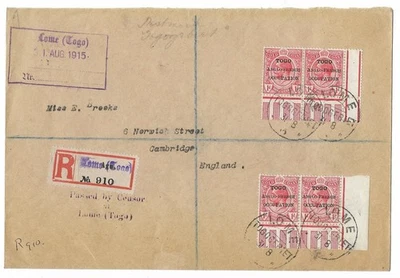 Угловые пары обложек британской оккупации Того времен Первой мировой войны с небольшой надпечаткой «F» в ассортименте - Изображение 1 из 2