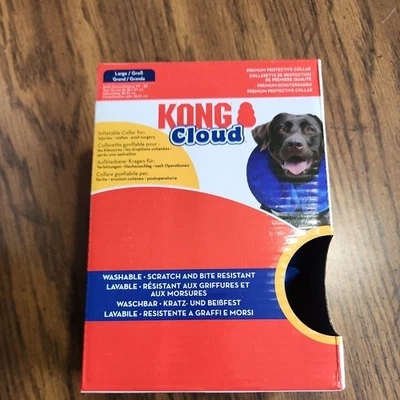 Coleira elétrica grande KONG CLOUD protetora inflável pós cirurgia lesão cachorro 15"-20" - Imagem 1 de 4