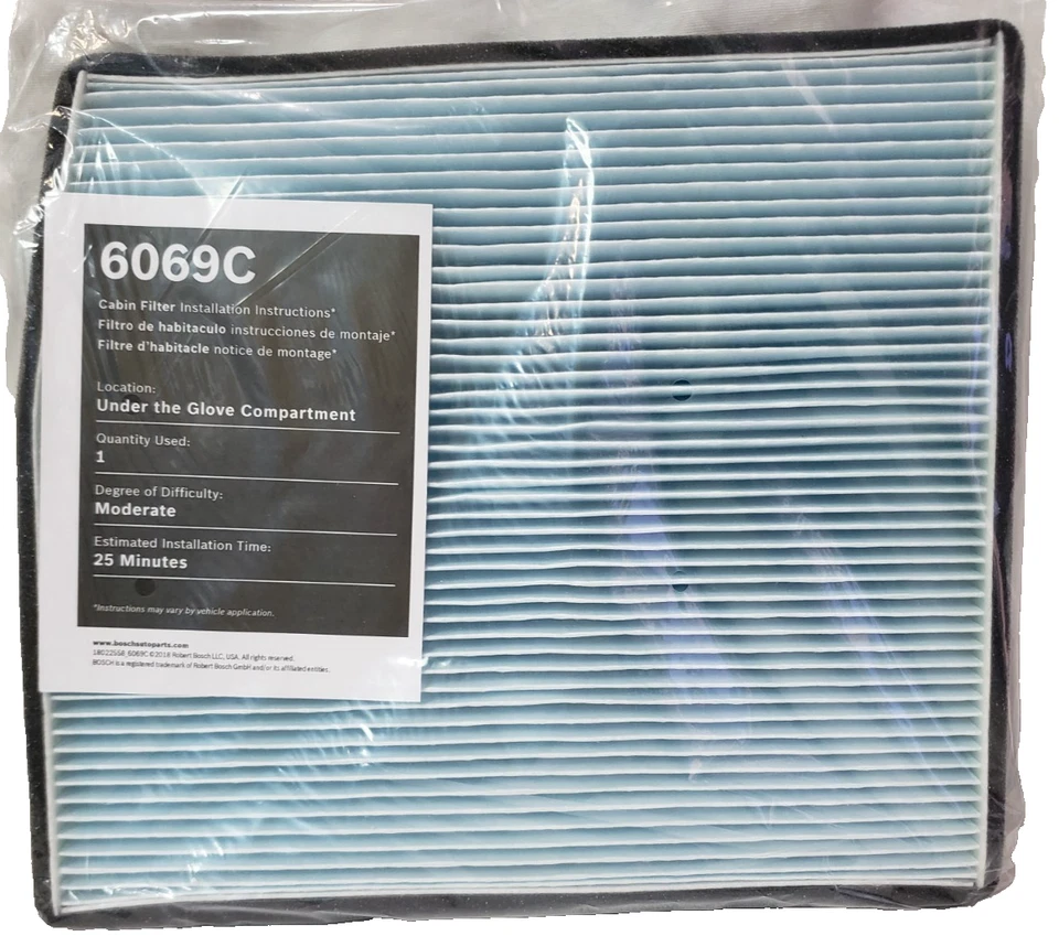 Filtro de aire de cabina BOSCH 6069C HEPA compatible con Select Volvo S60 S80 V70 XC70 Foto 1 de 4