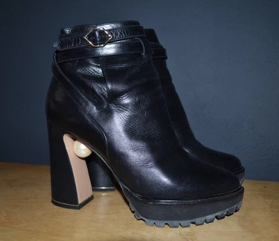 Nicholas Kirkwood 39 Talla Hechas en Italia Botas de Cuero Perla Foto 1 de 4
